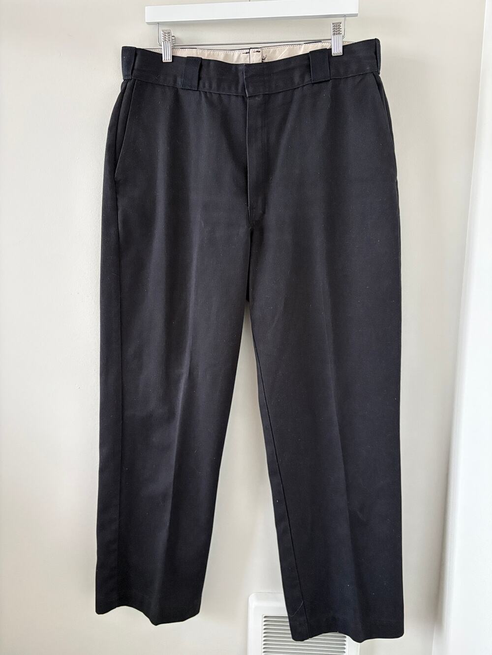 Dickies Pants Mens Sz 36 Black Workwear Utility Casual Minimalist Made USA FLAW